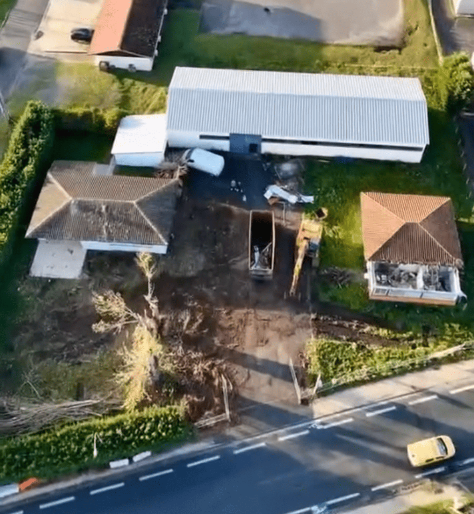 Vue aérienne du chantier